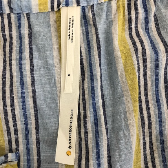 Anthropologie Striped Gauzy Tie Front Babydoll Dress Size Small - Picture 7 of 11